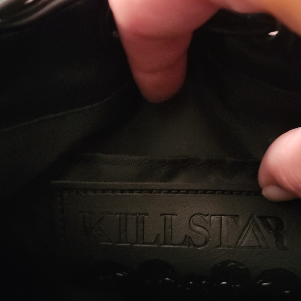 Black Crescent Accent Drawstring Crossbody Bag - Picture 2 of 2